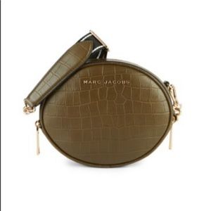 Rewind Croc-Embossed Leather Oval Crossbody